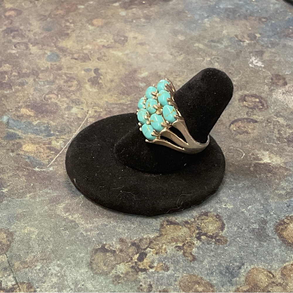 Turquoise Cluster Statement Ring - Size 7, Women … - image 2